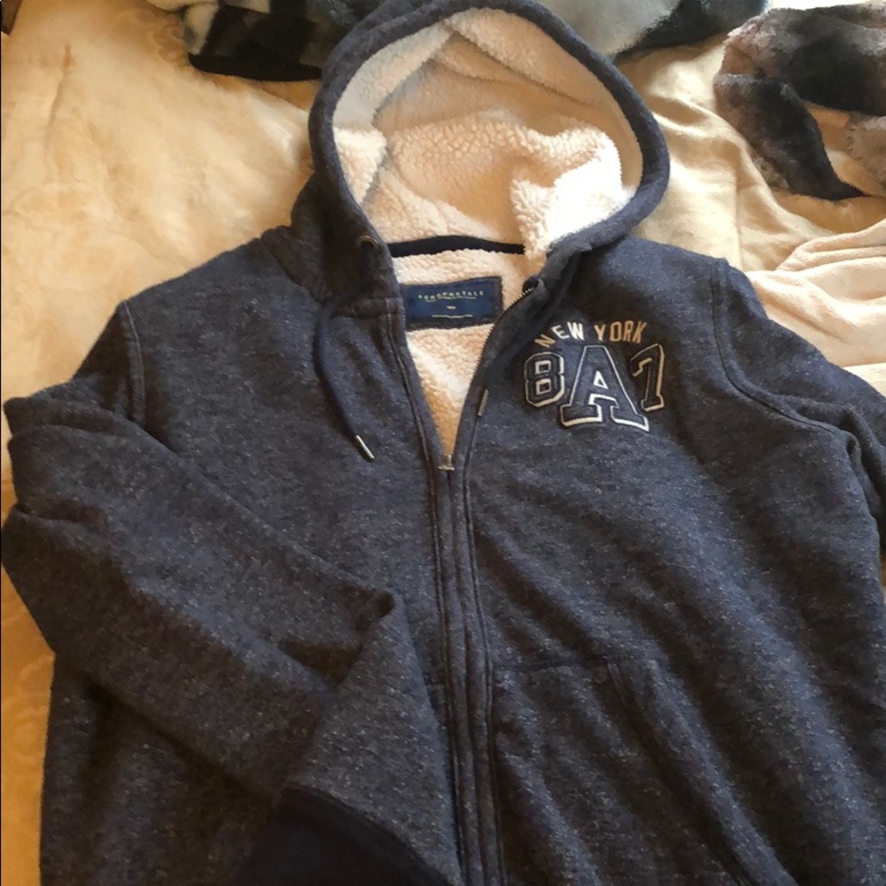 Navy blue Aeropostale lined hoodie